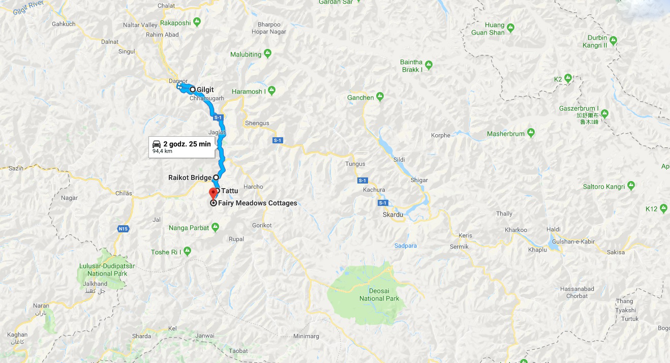 FAIRY MEADOWS trip map