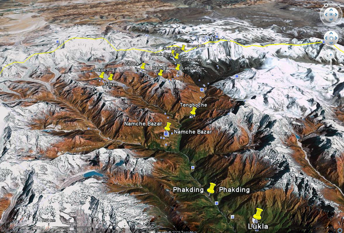 Everest Base Camp and Gokyo trek map