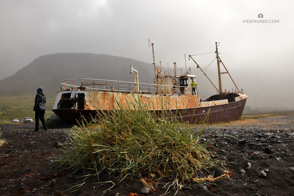 Garðar BA 64 abandoned ship in iceland Westfjords